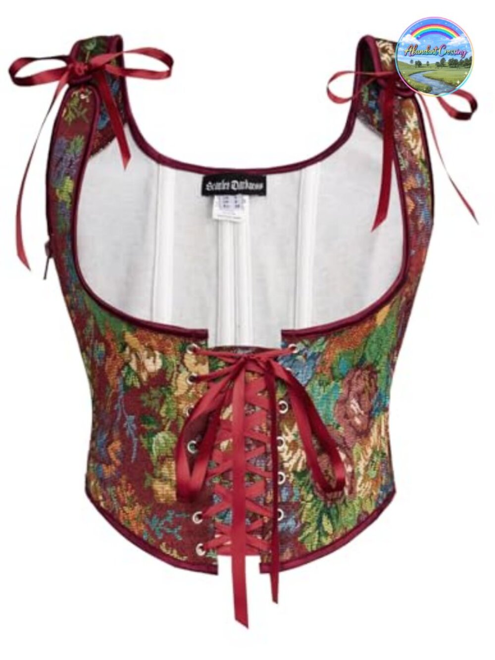 Underbust Corset Top with Zip and Lace Up Front